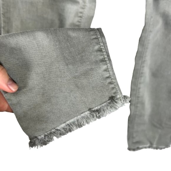 Loft‎ Womens Jeans Modern Skinny Crop Raw Hem Stretch Light Sage Green Size 25 - Picture 6 of 9